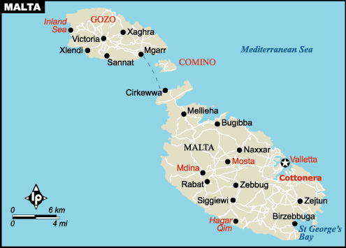malta cities map